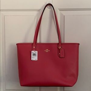 Coach Pink Ruby City Zip Tote NWT